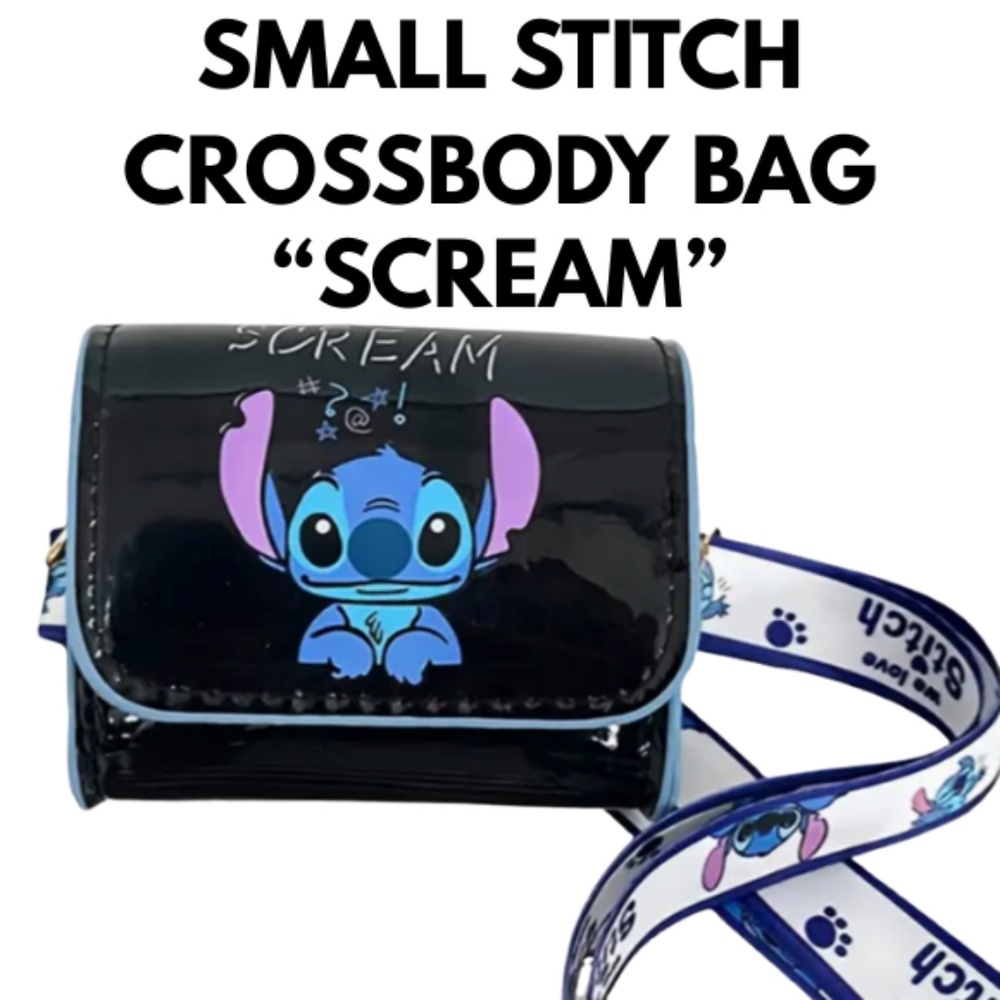 Very Small Stitch "Scream" Crossbody bag - Adjustable Blue Crossbody Strap -NWT